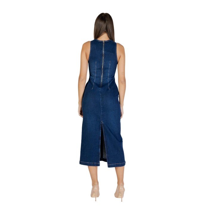 Vestido de mujer Colcci en denim azul oscuro vista posterior