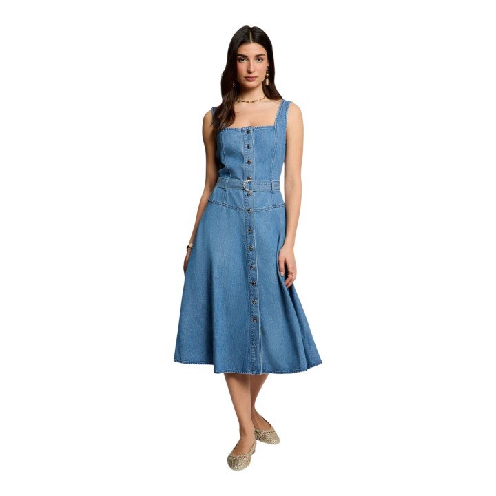 Morgan De Toi vestido de mujer 261-RABLAI vaquero azul claro vista frontal