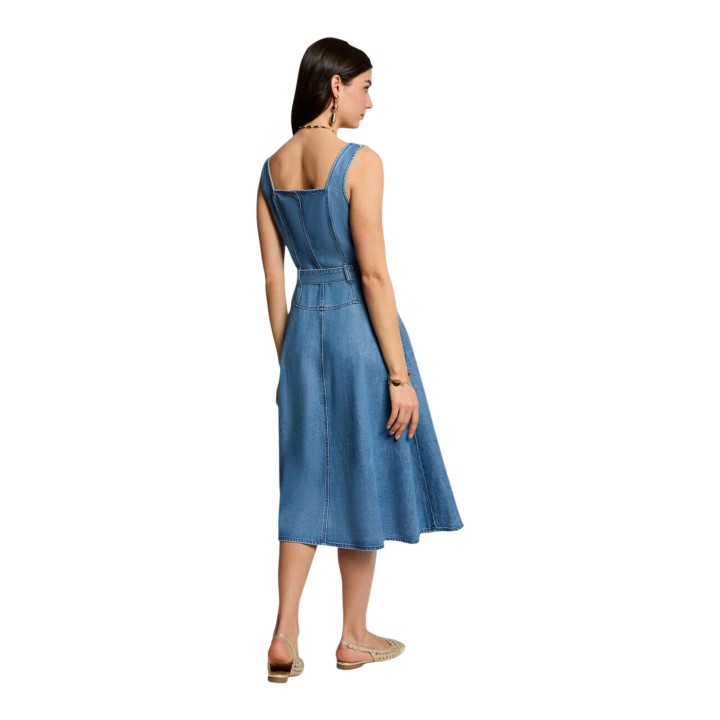 Morgan De Toi vestido de mujer 261-RABLAI vaquero azul claro vista posterior