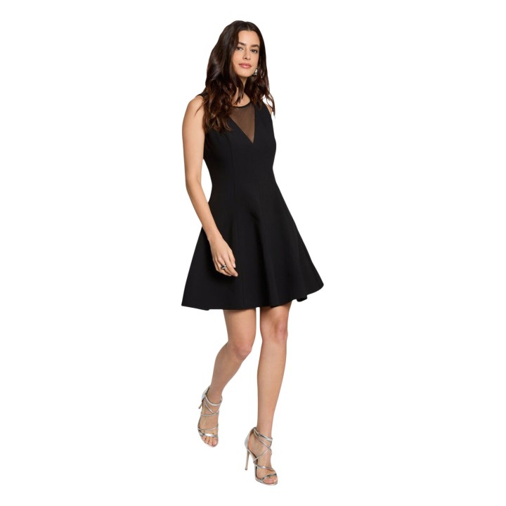 Vestido de mujer negro Morgan De Toi 261-RCOEUR en vista frontal de tres cuartos