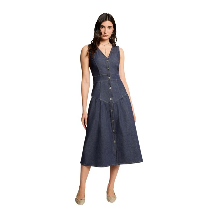 Morgan De Toi vestido de mujer 261-RJAN en denim oscuro vista frontal
