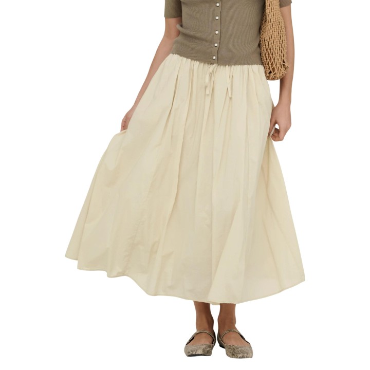 Jacqueline de Yong falda larga de mujer beige vista frontal