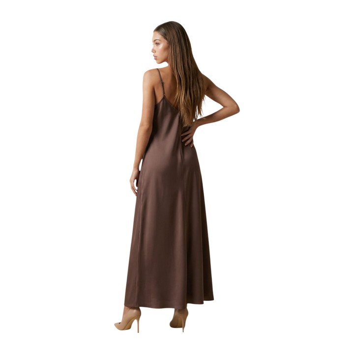 Only vestido largo de mujer chocolate Onlmadeli Oaklyn vista posterior