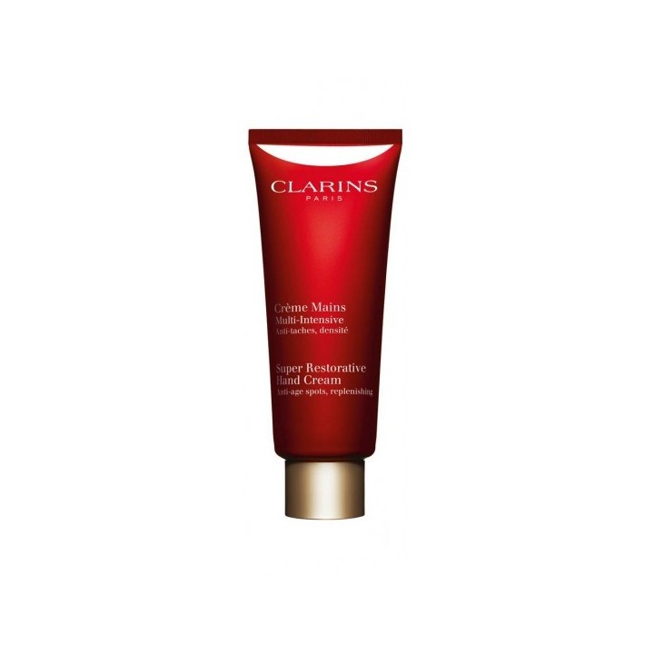 Crema de manos multi-intensiva roja de Clarins vista frontal
