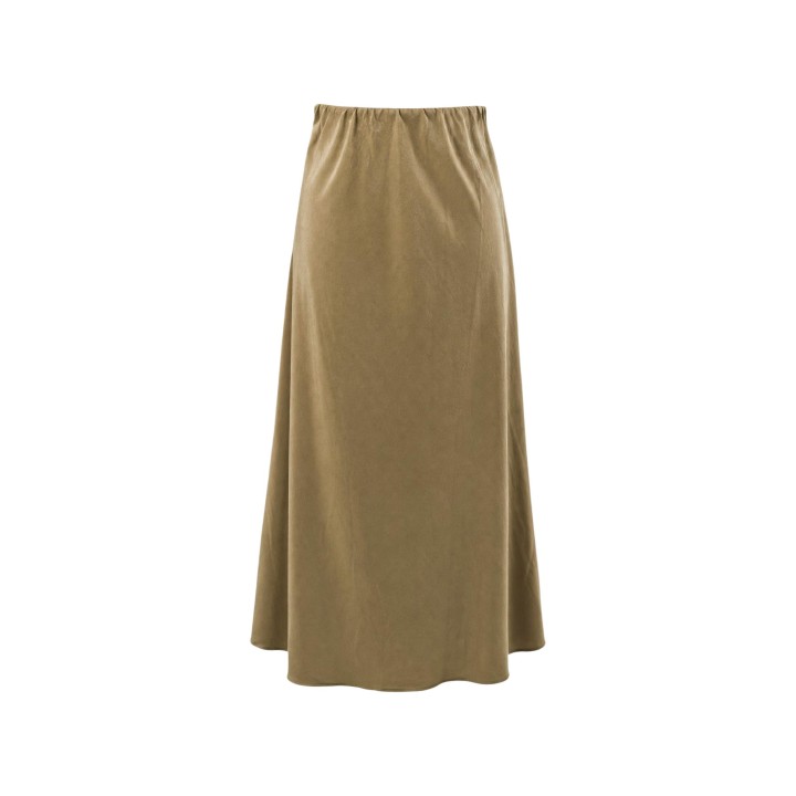 Detalle de falda beige I am en viscosa y nylon vista frontal modelo 6598V78