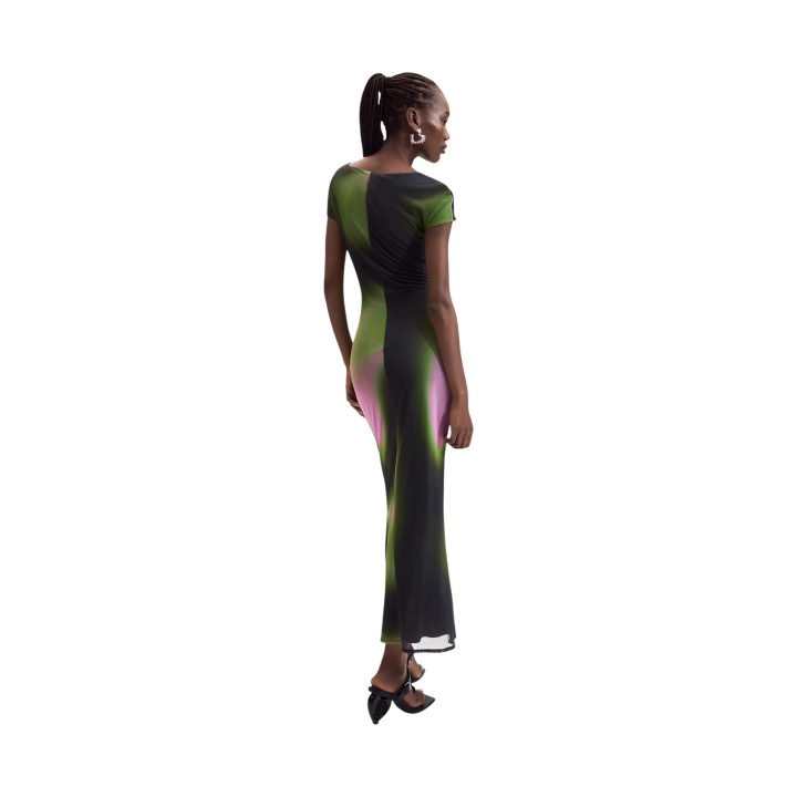 Desigual vestido de mujer verde 26WWVK32 vista posterior