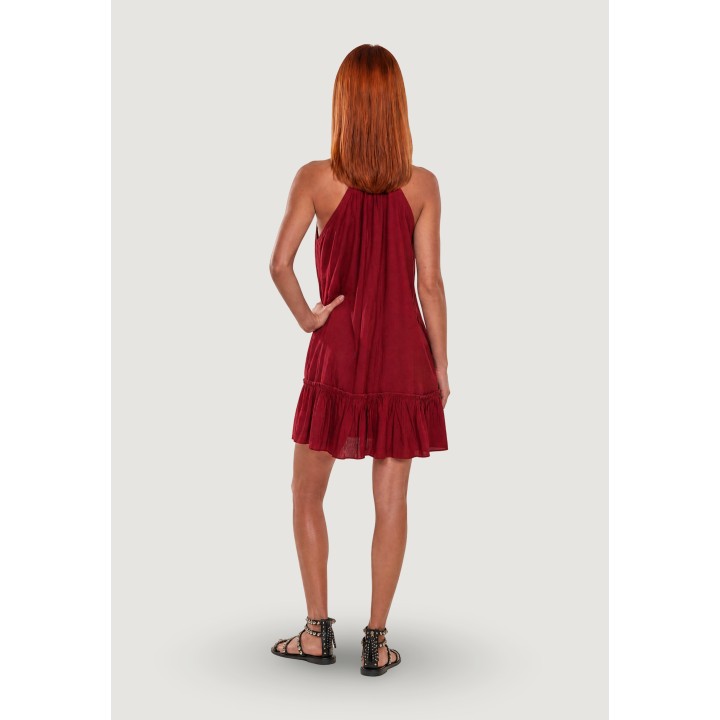 I am vestido corto bordeaux para mujer modelo 50080 vista posterior