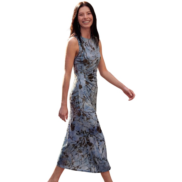 Desigual vestido de mujer azul pálido Repris Vest Cougar 26SWVKX0 vista lateral