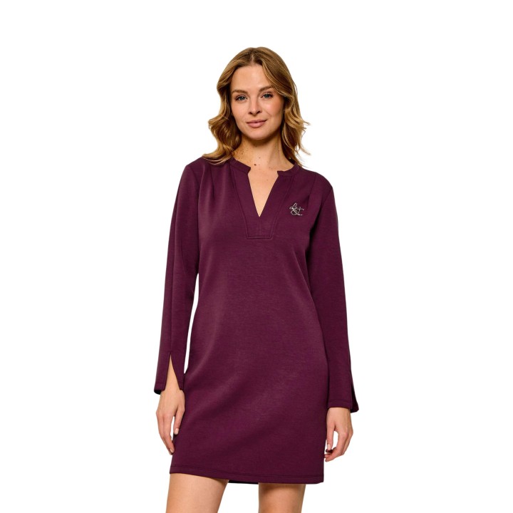 Liu-Jo vestido corto de mujer bordeaux TF6139 J3958 vista frontal