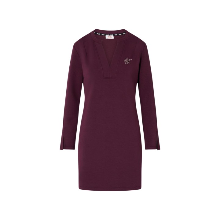 Liu-Jo vestido corto de mujer bordeaux TF6139 J3958 vista frontal