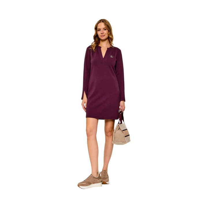 Liu-Jo vestido corto de mujer bordeaux TF6139 J3958 vista de tres cuartos