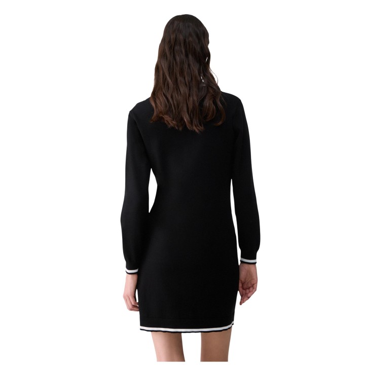 Liu-Jo vestido de mujer negro y blanco TF6271 MS63L vista posterior