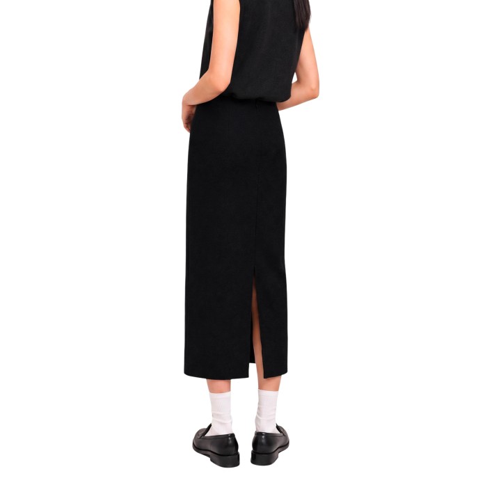 Jacqueline de Yong falda lápiz negra de mujer Hero Life detalle posterior con abertura