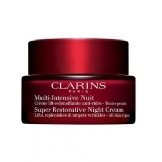 Crema de noche Clarins multi-intensiva para piel normal en envase rojo vista frontal