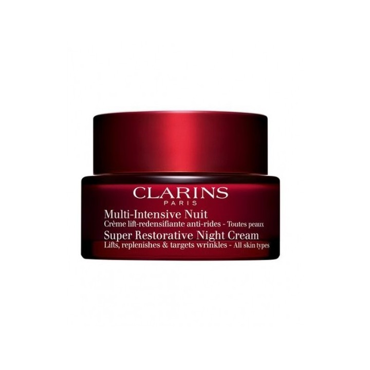 Crema de noche Clarins multi-intensiva para piel normal en envase rojo vista frontal