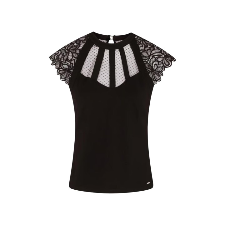 Morgan De Toi blusa de mujer negra 222-DEMANE con encaje vista frontal