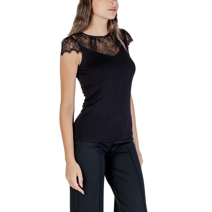 Morgan De Toi blusa negra de mujer con encaje vista lateral