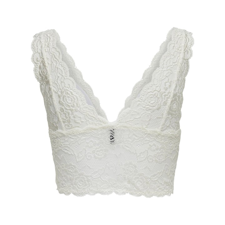 Sujetador de encaje blanco Only para mujer vista posterior
