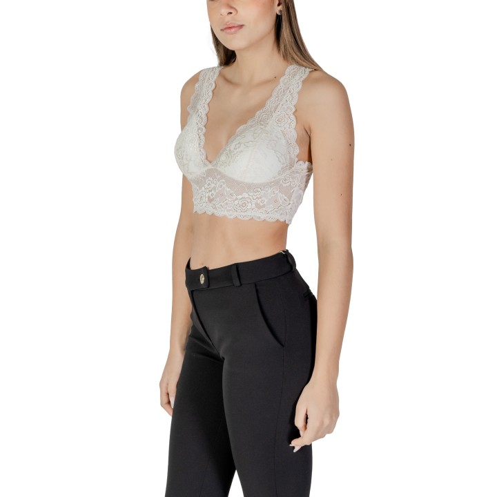 Sujetador de encaje blanco Only para mujer vista de tres cuartos