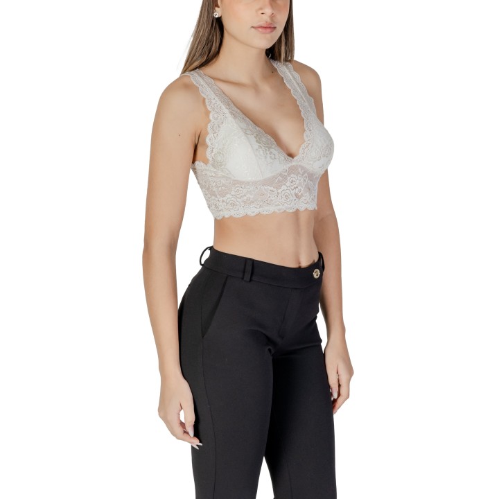 Sujetador de encaje blanco Only para mujer vista de tres cuartos