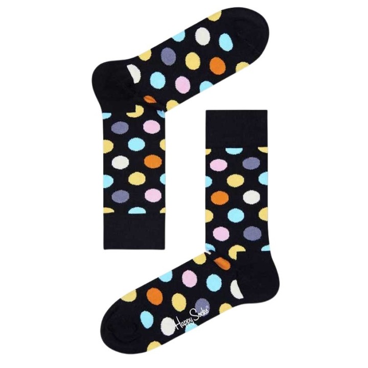 Calcetines Happy Socks para hombre BDO01 negros con lunares vista frontal