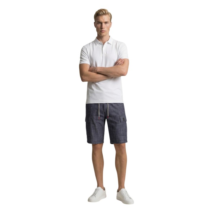 YOS pantalón corto de hombre azul vista frontal completa