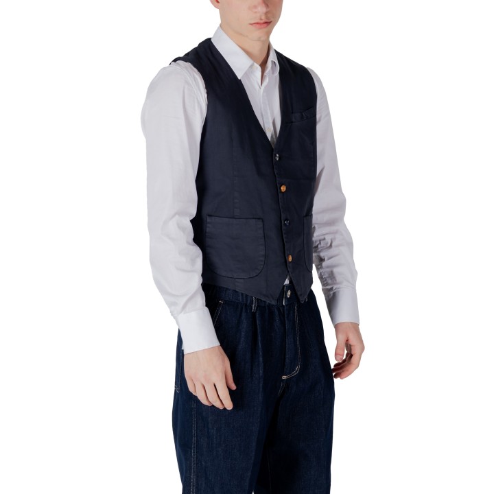 Gianni Lupo chaleco de hombre azul oscuro GL9710 vista de tres cuartos