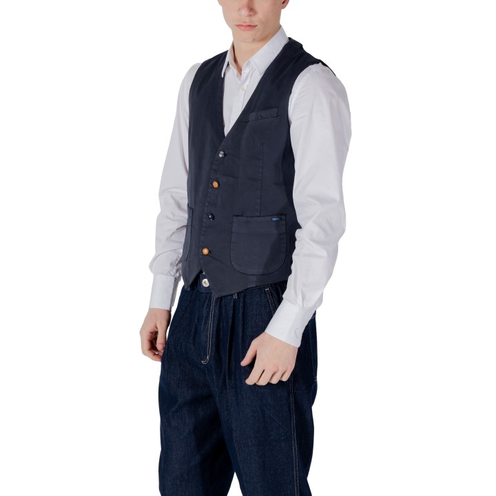 Gianni Lupo chaleco de hombre azul oscuro GL9710 vista de tres cuartos