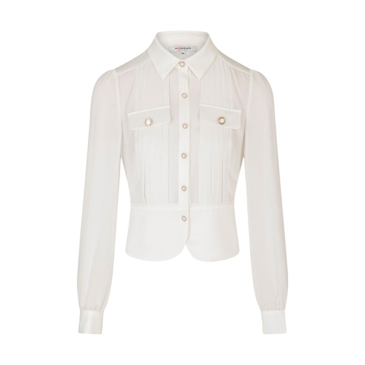 Blusa blanca de mujer Morgan De Toi 232-CLOCLO vista frontal