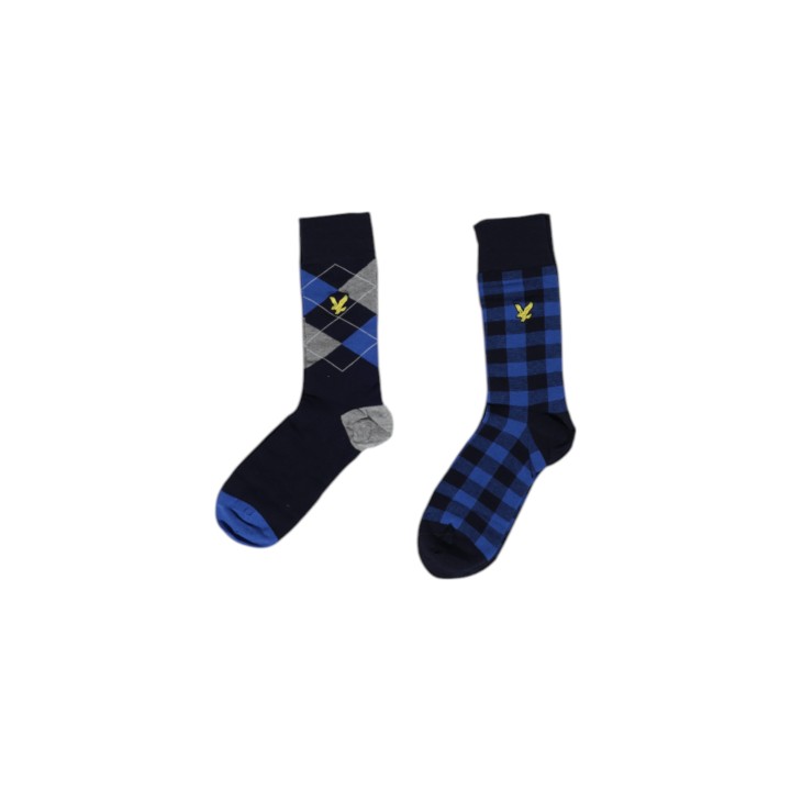 Lyle & Scott calcetines de hombre azul marino y azul vista frontal