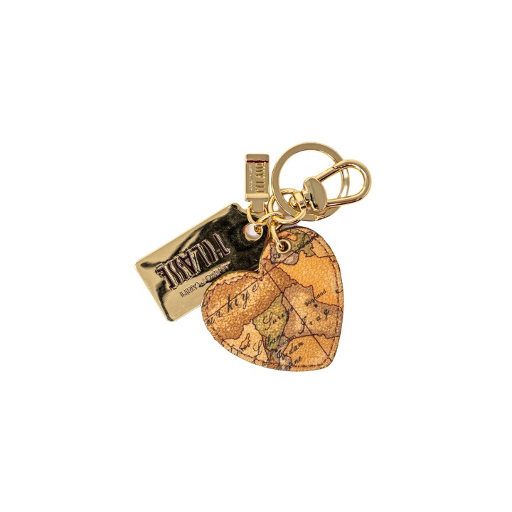Alviero Martini Prima Classe llavero de mujer beige con corazón de cuero vista frontal