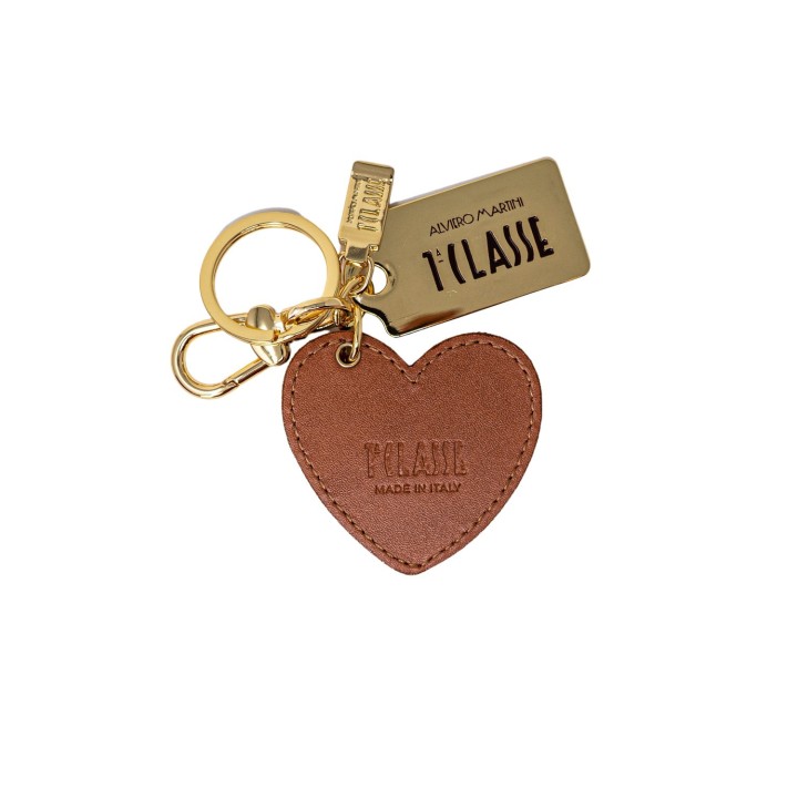 Alviero Martini Prima Classe llavero de mujer beige con corazón de cuero vista posterior