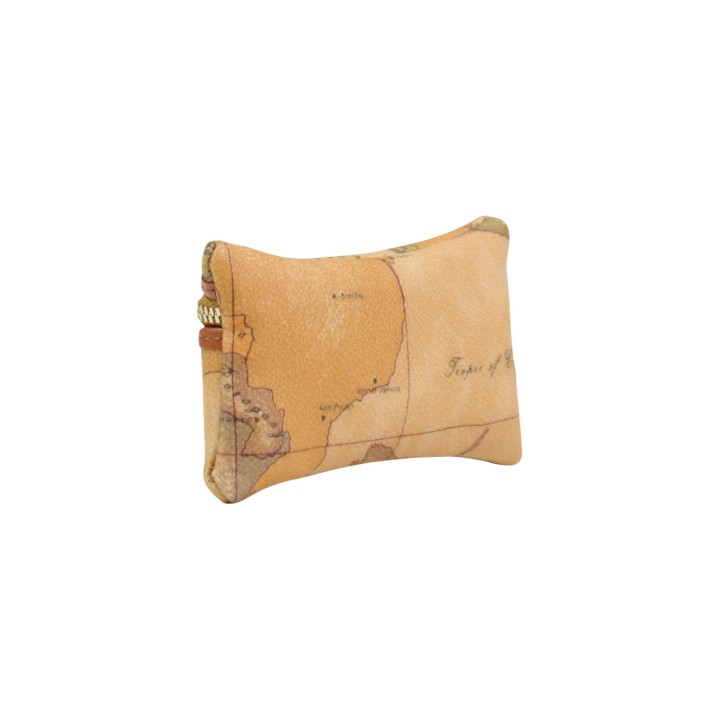 Alviero Martini Prima Classe llavero de mujer beige con estampado de mapa vista lateral