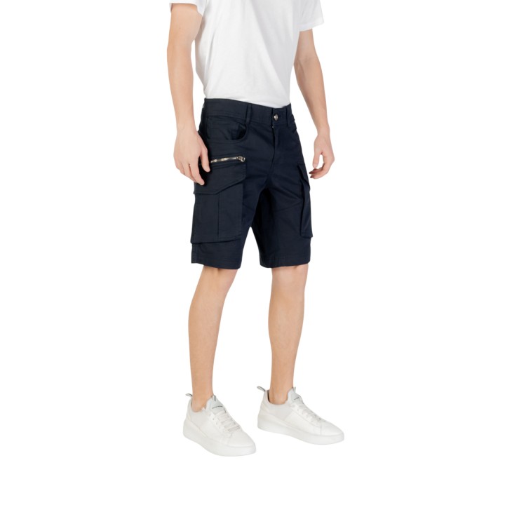 Bermuda Replay para hombre en azul oscuro vista de tres cuartos