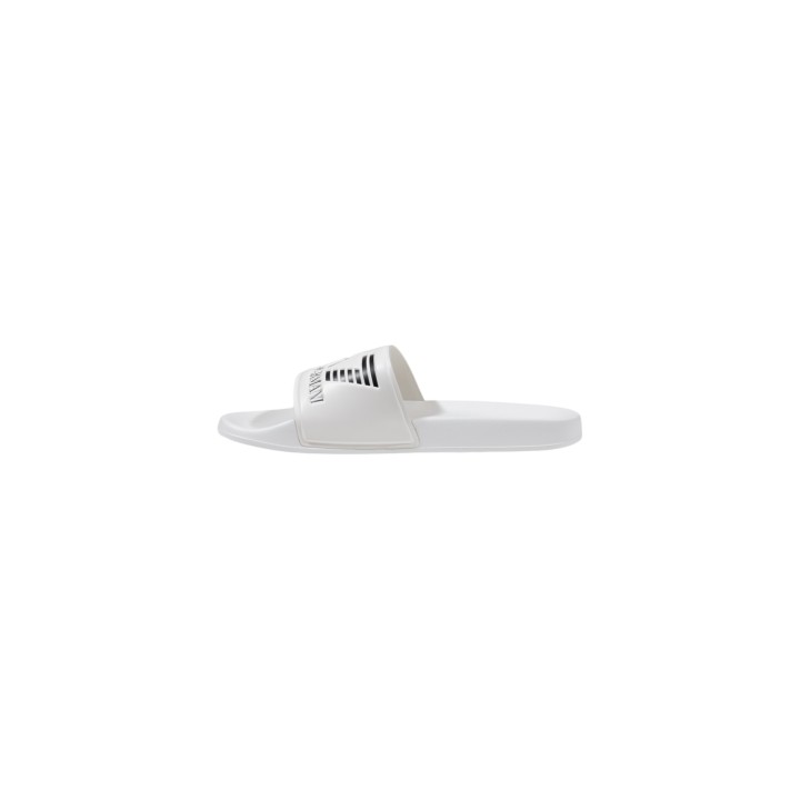 Chanclas EA7 de hombre blancas vista lateral