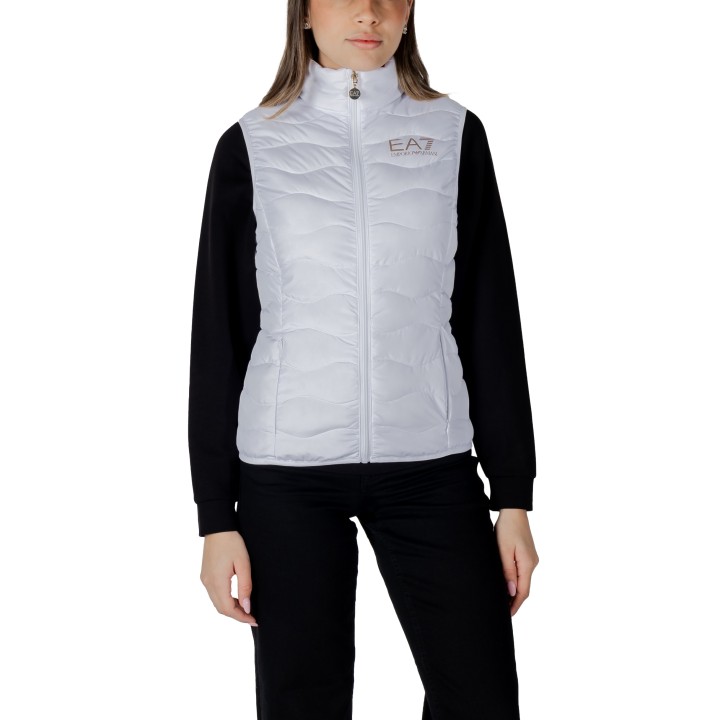 Chaleco blanco EA7 para mujer 8NTQ08 TNF8Z vista frontal