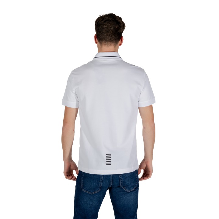 EA7 polo de hombre 8NPF16 PJVUZ blanco vista posterior