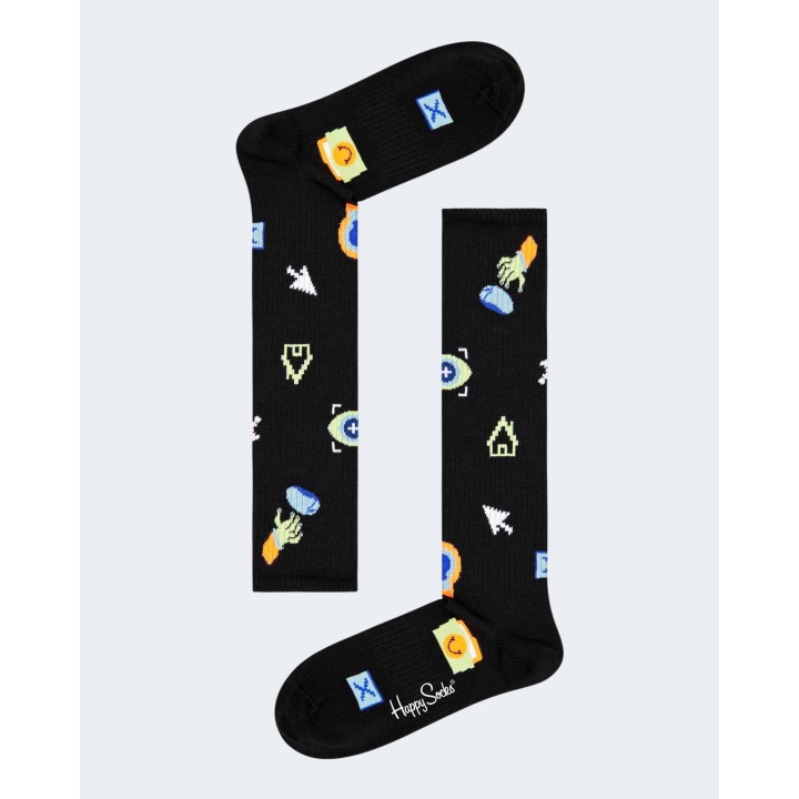 Happy Socks calcetines altos de mujer negros Technology ATTEC03 vista frontal