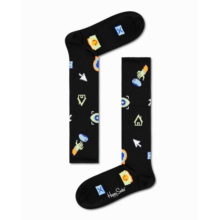 Happy Socks calcetines altos de mujer negros Technology ATTEC03 vista frontal