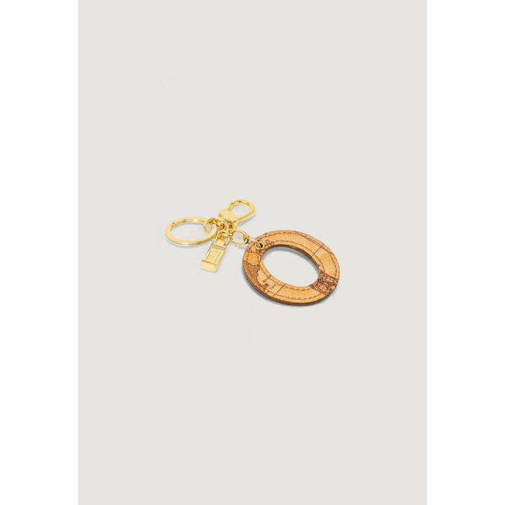 Alviero Martini Prima Classe llavero de mujer beige con mosquetón vista de tres cuartos