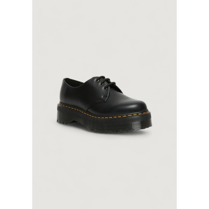 Dr. Martens 1461 Quad 25567001 para mujer zapato negro con cordones en vista tres cuartos