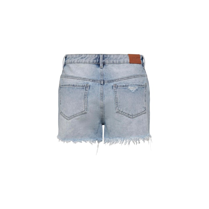 Only pantalón corto de mujer en denim azul claro vista posterior