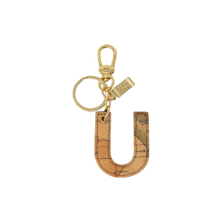 Llavero de mujer Alviero Martini Prima Classe Letter U P00U 6000 beige de piel vista frontal