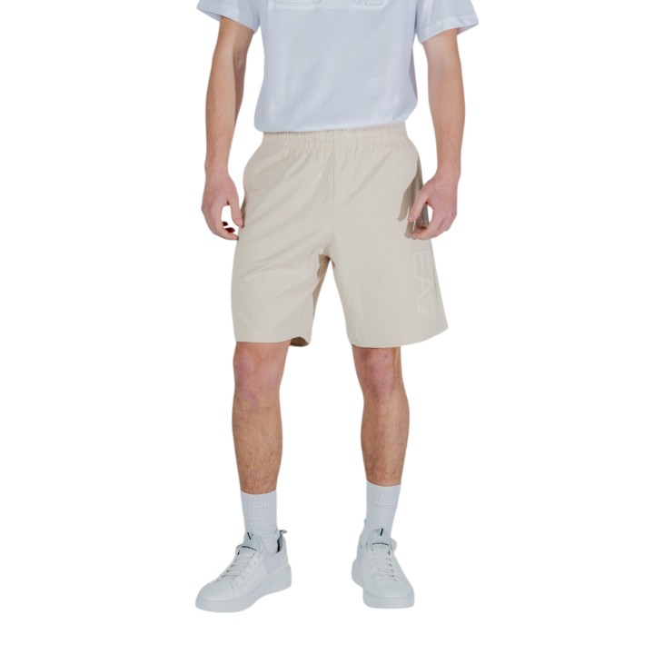 EA7 pantalón corto de hombre beige claro vista frontal