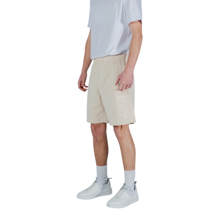 EA7 pantalón corto de hombre beige claro vista lateral