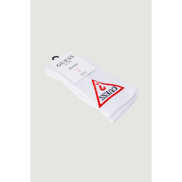 Calcetines Guess Active para mujer blancos detalle del logo y presentación