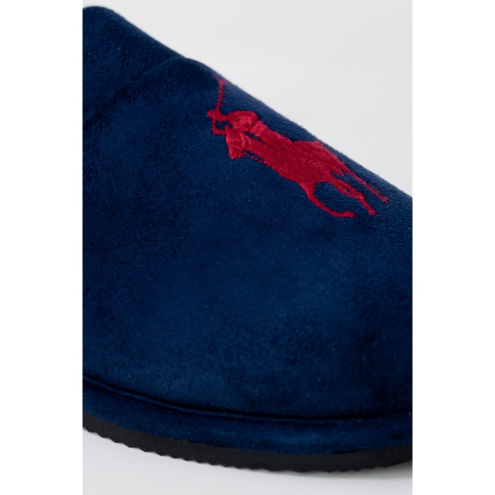 Detalle de zapatilla de casa Ralph Lauren azul Klarence Big PP RF103858