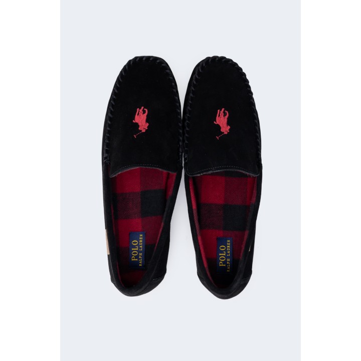 Ralph Lauren zapatillas de casa para hombre negras vista superior