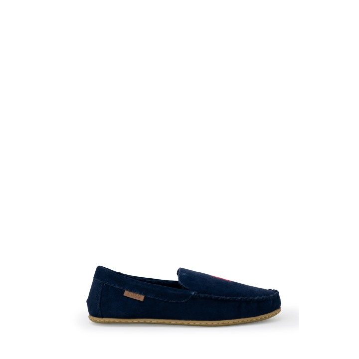 Ralph Lauren Collins RF103863 zapatilla de casa azul para hombre vista lateral