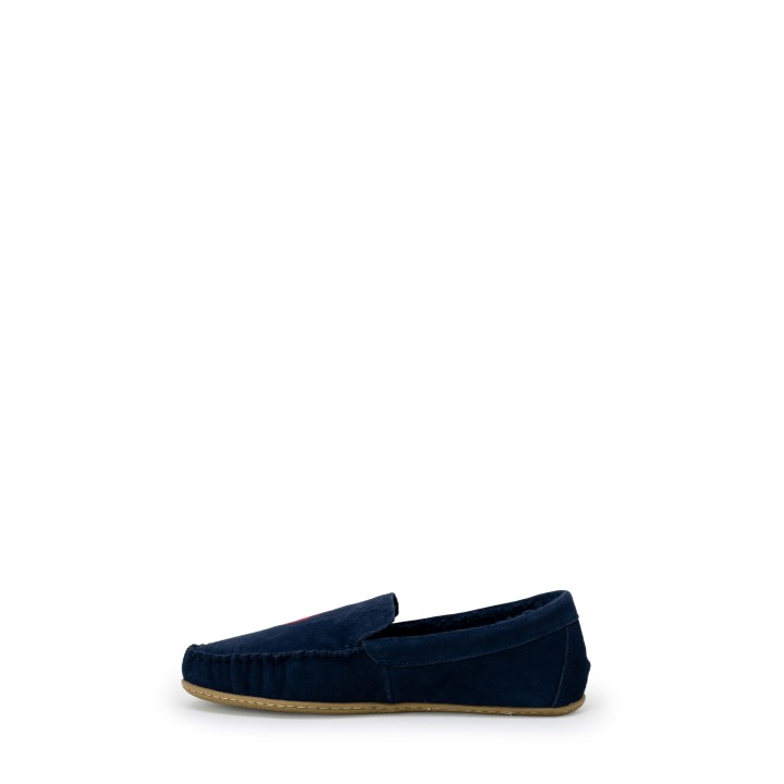 Ralph Lauren Collins RF103863 zapatilla de casa azul para hombre vista lateral opuesta